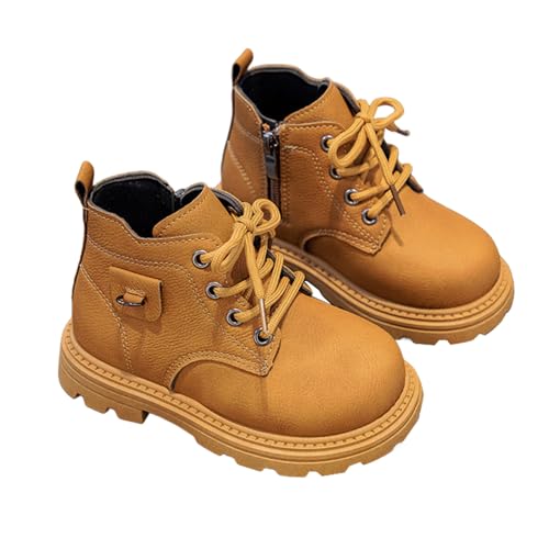 Generisch Stiefeletten Kinder Schnürstiefeletten mit Reißverschluss Kurzstiefel Bequeme Kinderschuhe rutschfest Kurze Stiefel Jungen Mädchen Wasserdicht Winterschuhe Booties von Generisch