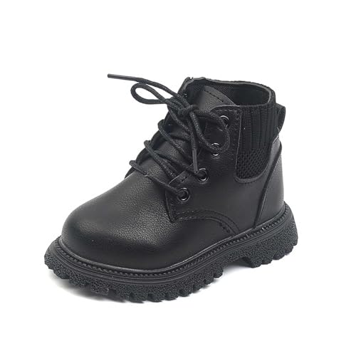 Generisch Stiefeletten Kinder Winterstiefel Leder Gummistiefel Herbstschuhe Chelsea Boots Mädchen Reitstiefel Kinderstiefelübergangsschuhe Winterboots 21-30Eu von Generisch