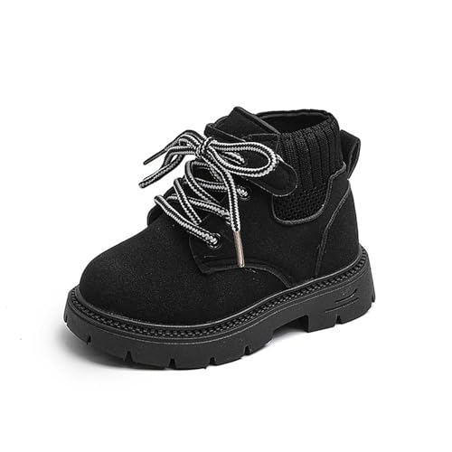 Generisch Stiefeletten Kinder Winterstiefel Leder Gummistiefel Herbstschuhe Chelsea Boots Mädchen Reitstiefel Kinderstiefelübergangsschuhe Winterboots 21-30Eu von Generisch