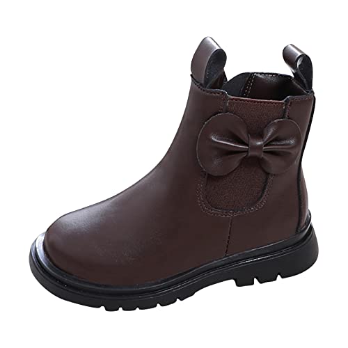 Generisch Stiefeletten Mädchen Kinder Stiefelschuh Schneestiefel Winterstiefel stilvolle Flache Stiefel für Stylische Herbststiefel Wasserdicht Lederstiefel Babys von Generisch