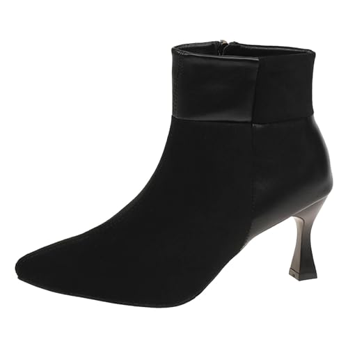 Generisch Stiefeletten für Damen, bequeme Absatzschuhe, Womens Heel Ankle Boots Square Toe Side Zipper Dressy Boots Fall Shoes [Bearbeiten Quelltext bearbeiten] (40) von Generisch
