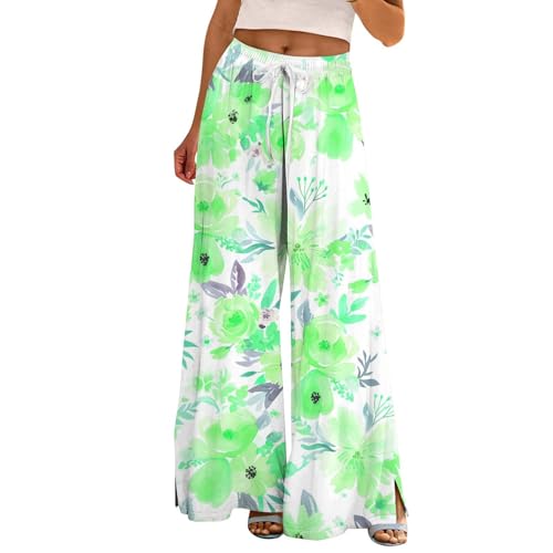 Generisch Stoffhose Damen Elegant Locker Palazzo Hose Sommerhose High Waist Bequeme Strandhose Weite Business Hosen Freizeithose Anzughose Lässig Locker Sweathose Leichte Dehnbar Casual Hoses von Generisch