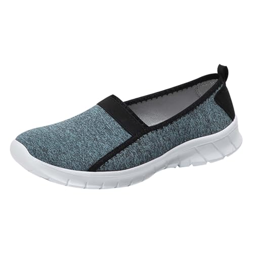 Generisch Stoffschuhe Damen Slip On, Freizeitschuhe Atmungsaktiv Damen, Halbschuhe Flache Sohle Loafers Weiche Sohle Walkingschuhe rutschfest Orthopädische Schuhe Bequeme Segeltuchschuhe Plateau von Generisch