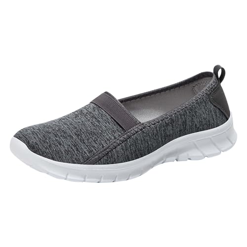 Generisch Stoffschuhe Damen Slip On, Freizeitschuhe Atmungsaktiv Damen, Halbschuhe Flache Sohle Loafers Weiche Sohle Walkingschuhe rutschfest Orthopädische Schuhe Bequeme Segeltuchschuhe Plateau von Generisch