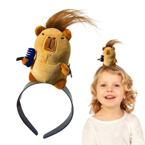 Generisch Stofftier-Haarspangen, Haarspangen für Mädchen,Frauen Mädchen Haarspange Gefüllte Capybara-Form - Schöne Kopfbedeckung, multifunktionales Haar-Accessoire für Dusche, Reisen, Strandpartys, von Generisch