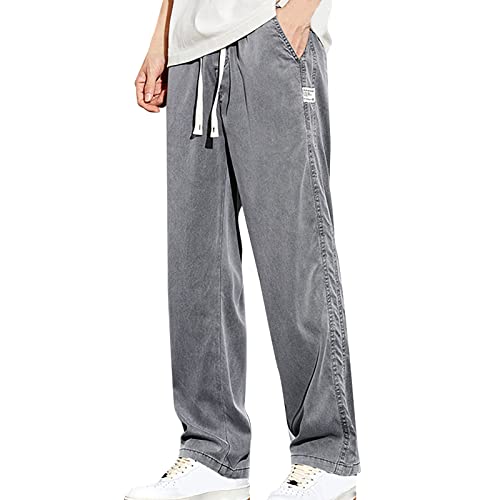 Generisch Straight Fit Jeans Blue Jeans Herren 5PocketStyle Mit YKKReissverschluss 100 Baumwolle Herren Jeans Straight Herren Hosen Sommer Kurz Leinen Anzug Hosen FüR Herren von Generisch