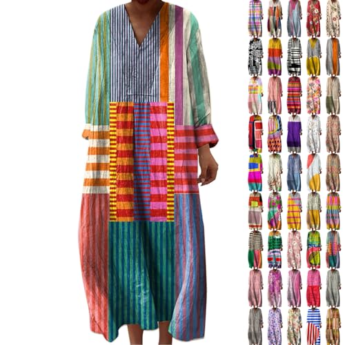 Generisch Strandkleid Damen, Kleid Lang Damen Festlich, Strandkleid Lang Maxikleider V Ausschnitt Sommerkleider Leicht Und Luftig Boho Kleid Elegante Midikleid Freizeitkleid, Black Week Angebote 2025 von Generisch