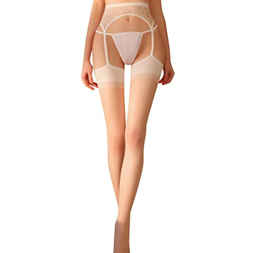 Generisch Strapsstrümpfe für Damen Schwarz Sexy Strümpfe Elegant Netz Strapse Mit Strümpfe und Halter Stretch Leicht Strumpfhose Weich Luftig Stay Ups Trend Mode Netzstrümpfe von Generisch