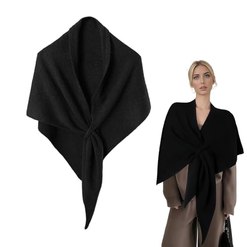 Generisch Strickjacke Damen Leichte Kurz Pullover Cardigan Casual Bolero Mode Poncho Cover Up Elegant Stola Schulterjacke (Schwarz) von Generisch