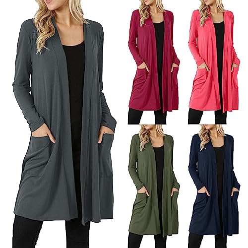 Generisch Strickjacke Damen Strickjacke Lang Oversize Strickmantel Herbst Dünne Strickjacken Elegant Strickcardigan Offene Feinstrickpullover Flauschiger Damenstrickjacke übergangsjacken Damen von Generisch