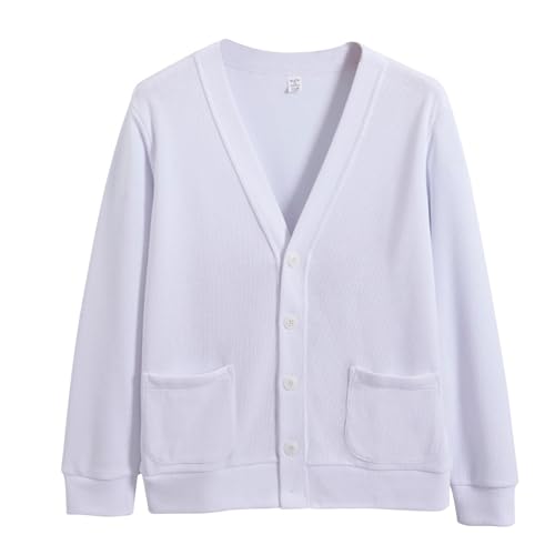 Generisch Strickjacke Herren Dünn Leicht,Übergangsjacke V-Ausschnitt Cardigan Arbeitsjacke 4 Knöpfen Taschen Freizeitjacke Einfarbig Classic Sportjacke Bequeme Outdoorjacke Für Herbst Und Winter von Generisch