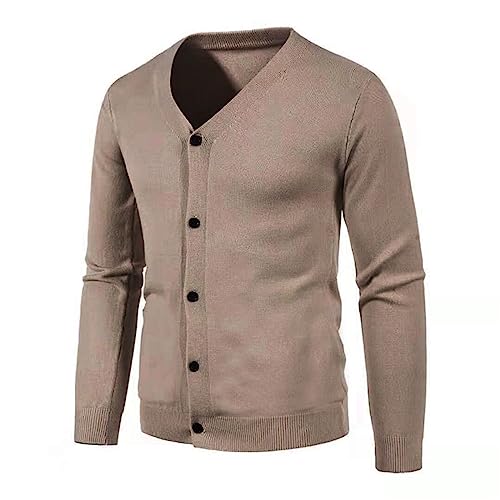 Generisch Strickjacke Herren Sommer Leicht Elegante Jacke Herren Casual Sweatshirt Atmungsaktive Freizeitjacke Bequeme Strickcardigan Minimalist Übergangsjacke Leicht Faltbar Hemdjacke von Generisch