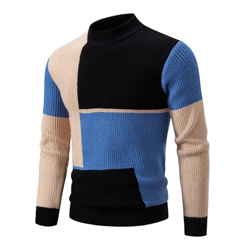 Generisch Strickpullover, Herren Rollkragen Turtleneckpullover Sweater Winterpullover Warm Strickpullover Langarm Pullover (XXL, Schwarz) von Generisch