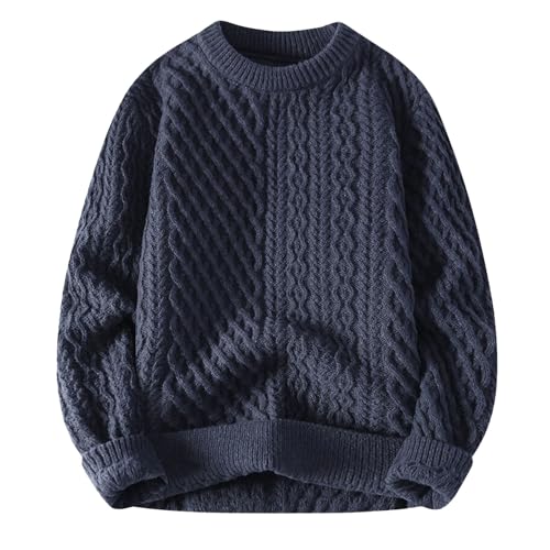 Generisch Strickpullover Herren Lässig V-Ausschnitt Pullover Langarm Stretch Strickpulli Slim Fit Einfarbig Sweatshirt Strick Pulli Vintage Fleece Herren Pullover von Generisch