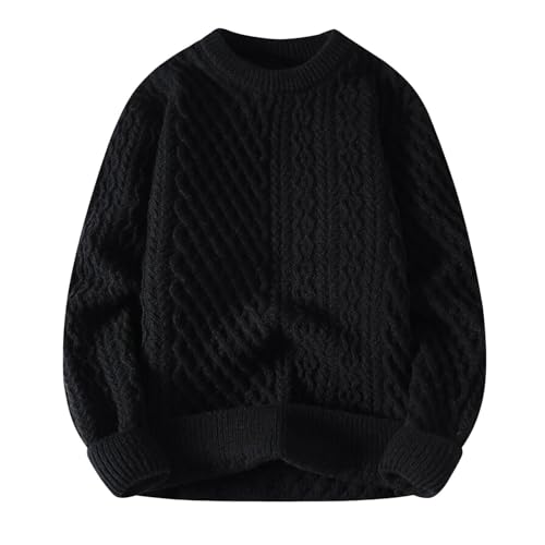 Generisch Strickpullover Herren Lässig V-Ausschnitt Pullover Langarm Stretch Strickpulli Slim Fit Einfarbig Sweatshirt Strick Pulli Vintage Fleece Herren Pullover von Generisch