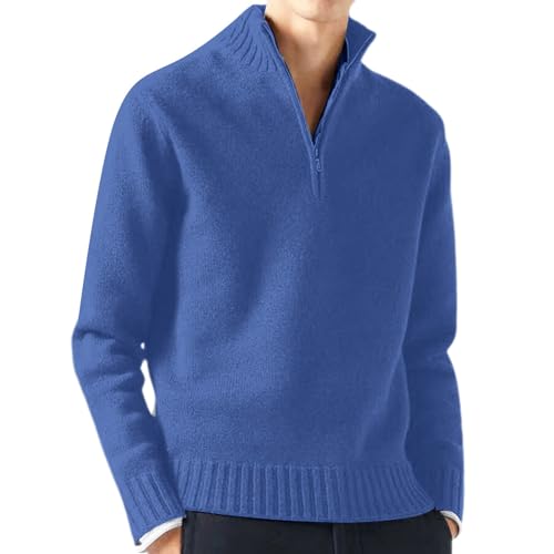 Generisch Strickpullover Herren Langarmshirt Baumwolle Sweater Herrenpullover Langarm Warm Pullover Ohne Kapuze Fleece Strickjacke Oberteil Winter Wollpullover Für Sweatshirt von Generisch