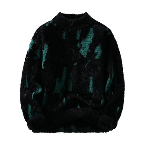 Generisch Strickpullover Herren Rundhals mit Dicker Verarbeitung für Herbst Winter Casual Look in weichem Material als vielseitiges Oberteil für täglichen Einsatz von Generisch