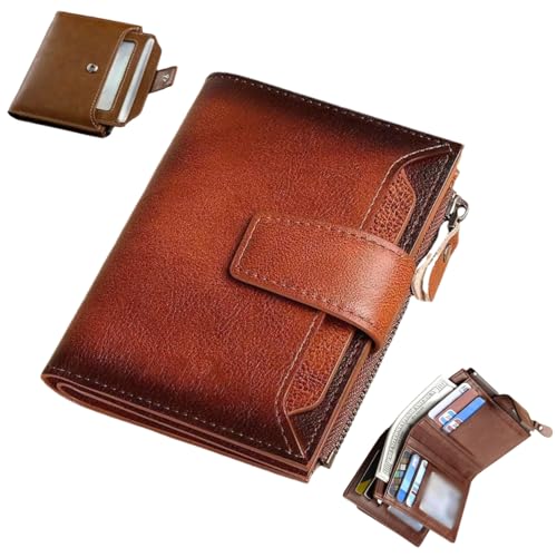 Generisch Stylish Blocking Bifold Wallet,Men Short PU Leather Wallet,Multi-Compartment Holder Coin Purse for Daily Work Travel von Generisch