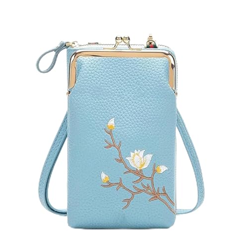 Generisch Subsequentn Women Sling Cross-Body Wallet with Mobile Cell Phone Holder, Women Sling Cross-Body Wallet for Travel (Blue) von Generisch
