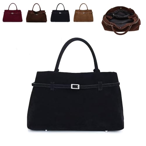 Generisch Suede Tote Bag for Women Vintage Canvas Shoulder Tote Bag Faux Suede Bag Shoulder Hobo Bag Tote Large Capacity Handbag (1PCS/C) von Generisch