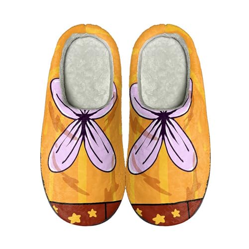 Generisch Süße Socken Damen Kissing Slippers Hallowee [warmes Upgrade] Warme Hausschuhe Für Damen Weich Und Bequem Wärmen Ihre Füße Im Winter. Socken Halloween Schlappen Pyjama Halloween Yellow 43 von Generisch