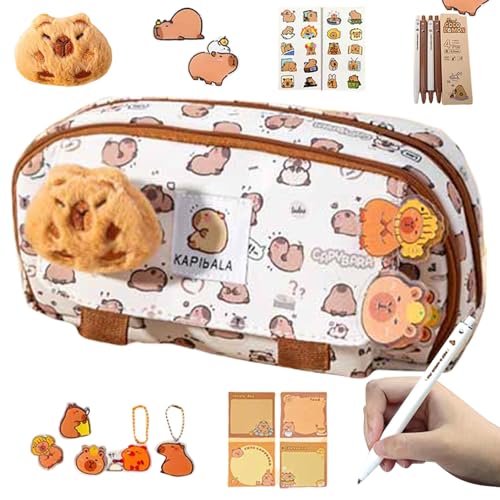 Generisch Süßes Wasserschwein Bleistiftetui - Capybara Schreibwaren - Weite Öffnung Aufbewahrungsbox Stylische Schultasche Für Lehrer Jugendliche Mädchen Kinder von Generisch