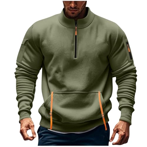 Generisch Sweajacke Herren Reißverschluss Pullover Gym Sweatshirts Rundhal Casual Mode Übergangsjacke Bequem Weiches Sportshirt Klassische Große Größen Bekleidung Slim Fit Oberteil von Generisch