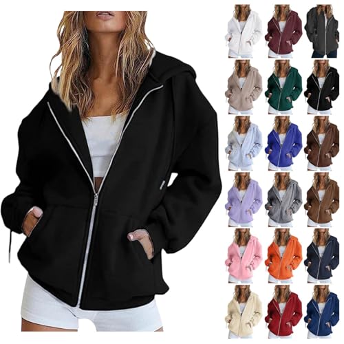 Generisch Sweatjacke Damen Hoodie Baumwoll Zipper Sweatshirtjacke Pullover Damen Long Kapuzenpullover mit Kapuze Freizeit Sport Langarmshirt Reißverschluss Mantel Oversize Pullover Generisch Sweatjacke Damen Hoodie Baumwoll Zipper Sweatshirtjacke Pullover Damen Long Kapuzenpullover mit Kapuze Freizeit Sport Langarmshirt Reißverschluss Mantel Oversize Pullover von Generisch