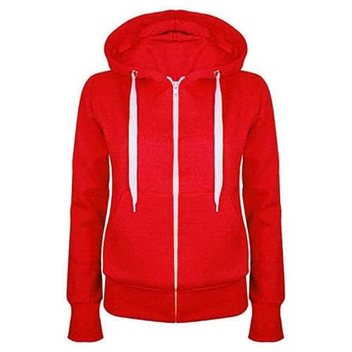 Generisch Sweatjacke Damen Hoodie Sweatshirt mit Kapuze Übergangsjacke Sportjacke Trainingsjacke Sweatshirtjacke Kapuzenjacke Kapuzenpullover mit Reißverschluss Pullover Mantel Oberteile Leicht von Generisch