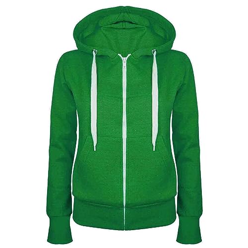 Generisch Sweatjacke Damen Hoodie Sweatshirt mit Kapuze Übergangsjacke Sportjacke Trainingsjacke Sweatshirtjacke Kapuzenjacke Kapuzenpullover mit Reißverschluss Pullover Mantel Oberteile Leicht von Generisch