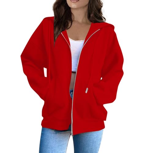 Generisch Sweatjacke Damen Mit Kapuze Herbst Sport Jacke Kapuzenjacke Oversize Y2K Zipper Hoodie Langarm Casual Sportjacke Sweatshirt Mit Kapuze Reissverschluss Pullover,Rd1,XL Generisch Sweatjacke Damen Mit Kapuze Herbst Sport Jacke Kapuzenjacke Oversize Y2K Zipper Hoodie Langarm Casual Sportjacke Sweatshirt Mit Kapuze Reissverschluss Pullover,Rd1,XL von Generisch