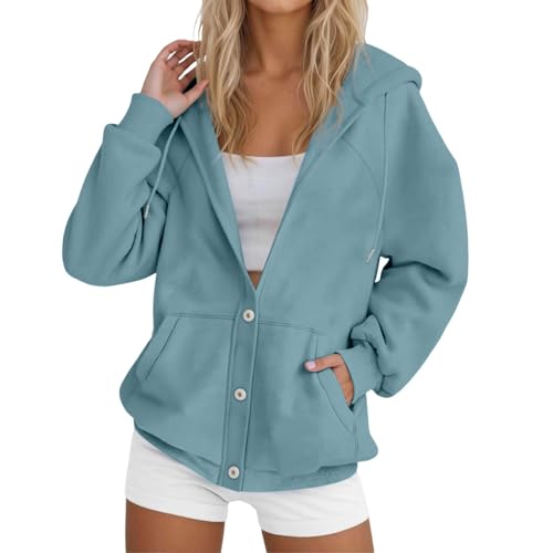 Generisch Sweatjacke Damen Mit Kapuze Hoodie Oversize übergangsjacke Kapuzenjacke Langarm Sportjacke Leichte Sweatshirt Jacke Pulli Winter von Generisch
