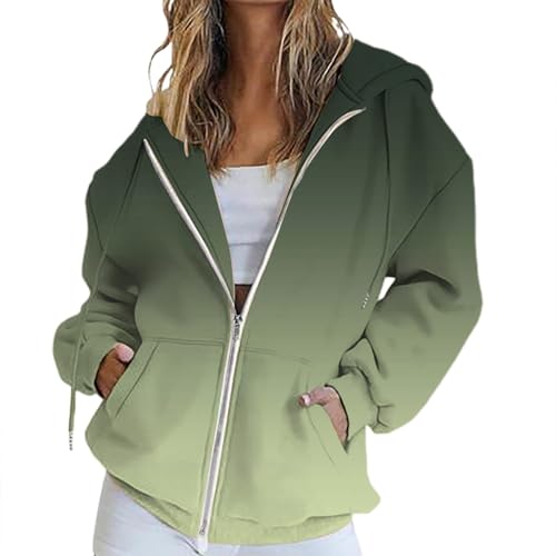 Generisch Sweatjacke Damen Mit Kapuze Zipper Hoodie - Oversize übergangsjacke Kapuzenjacke Langarm Reißverschluss Sportjacke Leichte Casual Sweatshirt Jacke Halloween/Weihnachten/Geschenke von Generisch
