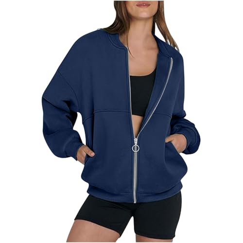 Generisch Sweatjacke Damen Strickjacke Übergangsjacke Jacke Pullover Sweatshirt mit Tasche Freizeit Einfarbig Winterjacke Baumwolle Oberteile Reißverschluss Mantel Sale Damen Marineblau XXL Generisch Sweatjacke Damen Strickjacke Übergangsjacke Jacke Pullover Sweatshirt mit Tasche Freizeit Einfarbig Winterjacke Baumwolle Oberteile Reißverschluss Mantel Sale Damen Marineblau XXL von Generisch