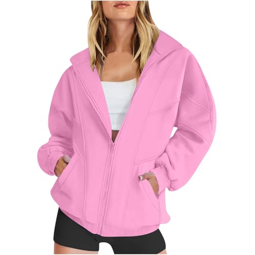 Generisch Sweatjacke Damen Strickjacke Übergangsjacke Jacke Pullover Sweatshirt mit Tasche Freizeit Einfarbig Winterjacke Baumwolle Oberteile Reißverschluss Mantel Warehouse Deal Rosa XL Generisch Sweatjacke Damen Strickjacke Übergangsjacke Jacke Pullover Sweatshirt mit Tasche Freizeit Einfarbig Winterjacke Baumwolle Oberteile Reißverschluss Mantel Warehouse Deal Rosa XL von Generisch
