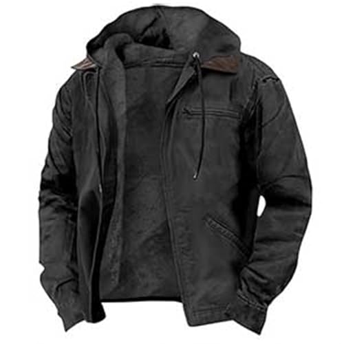 Generisch Sweatjacke Herren, Herren Wintermantel, Sweatjacke Mit Kapuze Gefütterte Fleecejacke Männer Kapuzenjacke Sherpa Winter Thermo Hoodie Zipper Sweatshirt Warme Winterjacke von Generisch