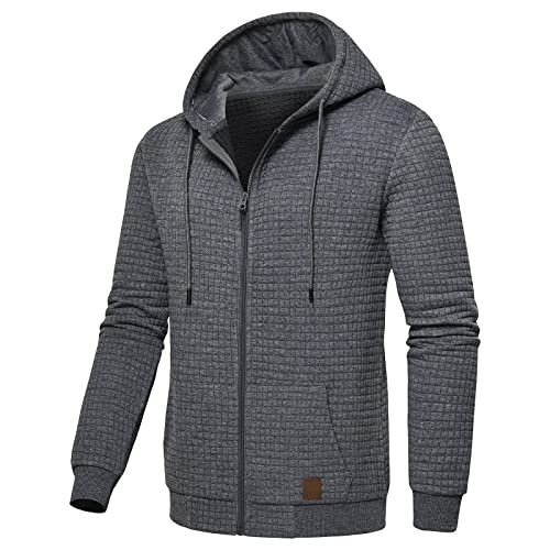 Generisch Sweatjacke Herren Dünn Mit Kapuze Sommer Sportjacke Kapuzenjacke Oversize Leicht Vintage Kapuzenpullover Sweatjacke Baumwolle Reißverschluss Blau Zipper Strickjacke Hoodie von Generisch