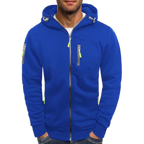 Generisch Sweatjacke Herren Dünne Kapuzenjacke Langarm Zipper Hoodie Jacke Regular Fit Kapuze Übergangsjacke Sweatshirt Jacke Kapuzenpullover mit Reißverschluss Casual Sportjacke Outdoorjacke von Generisch