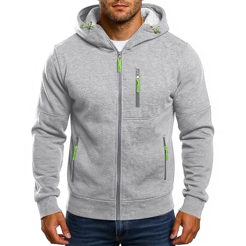 Generisch Sweatjacke Herren Gym Shirt Fitness mit Reißverschluss Zipper Hoodie Sweatshirt Jacke Sun M-3Xl Kleidung Herrenjacke Pullover Reissverschluss Oversized Mens Clothing Dünne Strickjacke von Generisch