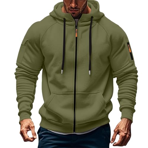 Generisch Sweatjacke Herren Kapuzenpullover Männer Hoodie Kapuzenjacke Zip Sweatshirt Mit Taschen Langarm Kapuzenpulli Casual Arbeitspullover Jogging Pullover Sportjacke Übergangsjacke Outdoor Jacken von Generisch