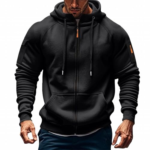 Generisch Sweatjacke Herren Kapuzenpullover Männer Hoodie Kapuzenjacke Zip Sweatshirt Mit Taschen Langarm Kapuzenpulli Casual Arbeitspullover Jogging Pullover Sportjacke Übergangsjacke Outdoor Jacken von Generisch