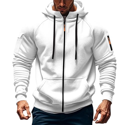 Generisch Sweatjacke Herren Kapuzenpullover Männer Hoodie Kapuzenjacke Zip Sweatshirt Mit Taschen Langarm Kapuzenpulli Casual Arbeitspullover Jogging Pullover Sportjacke Übergangsjacke Outdoor Jacken von Generisch