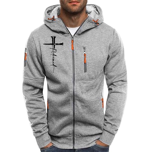 Generisch Sweatjacke Herren Mit Kapuze,Sweatshirt Herren Mit Kapuze Reißverschluss Modische Jacke Bequeme Freizeitjacke Leichte Dünne Sportshirt Atmungsaktive Kapuzenjacke Winddicht Trainingsshirt von Generisch