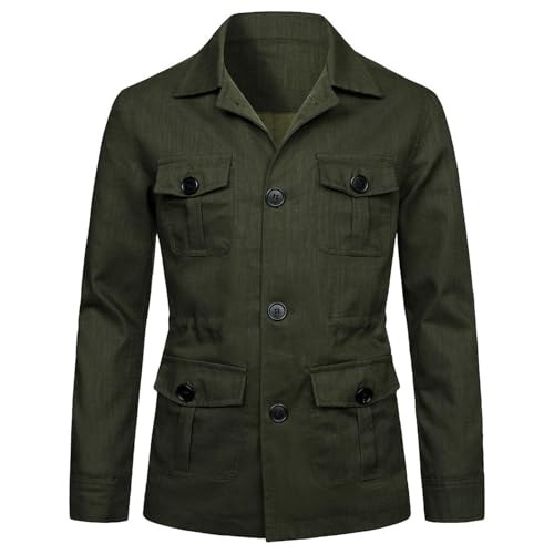 Generisch Sweatjacke Herren Ohne Kapuze Übergangsjacke Herren Frühling Freizeitjacke Atmungsaktiv Softshelljacke Mit Mehreren Taschen Wanderjacke Einfarbig Herrenjacke Bequeme Regenjacke Baumwolle von Generisch