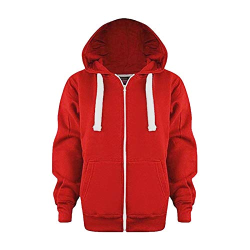 Generisch Sweatjacke Jungen Sweatjacke Kinder Einfarbig Sportlich Sweatshirt Mit Reißverschluss Teenager Mädchen Hoodie Kapuzenjacke Kordelzug Langarm Pullover Hoody Kapuzenjacke von Generisch