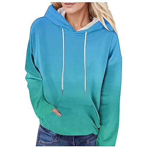 Generisch Sweatshirt Damen, mit Aufdruck Sommer Oversize Pullover Hoodie Casual Leicht Dünn mit Kapuze Kapuzenpullover Trainingsjacke Y2K Lang Große Größen Baumwolle Sweatshirt Kapuzenjacke von Generisch