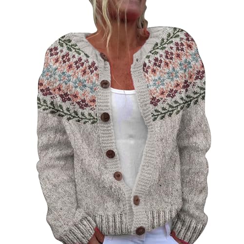 Generisch Sweatshirt Damen Oversize Langarm blau elegant Winter Baumwolle Strickpulli von Generisch