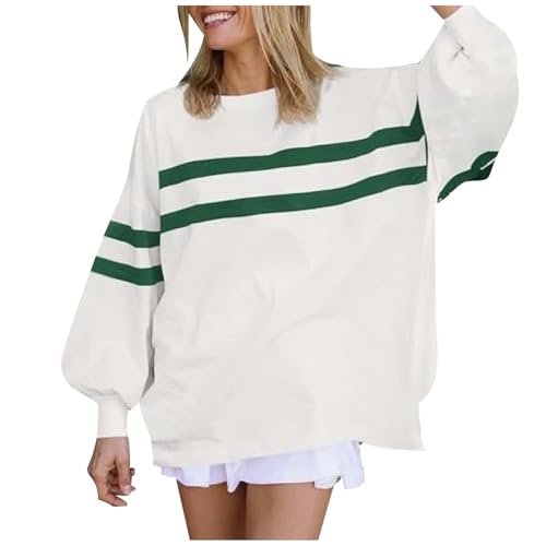 Generisch Sweatshirt Damen Schwarz Locker Elegant Sweatjacke Basic Langarmshirt Sweatshirts Oversized Rundhals Pullover Y2k Casual Classic Langarm Sport von Generisch