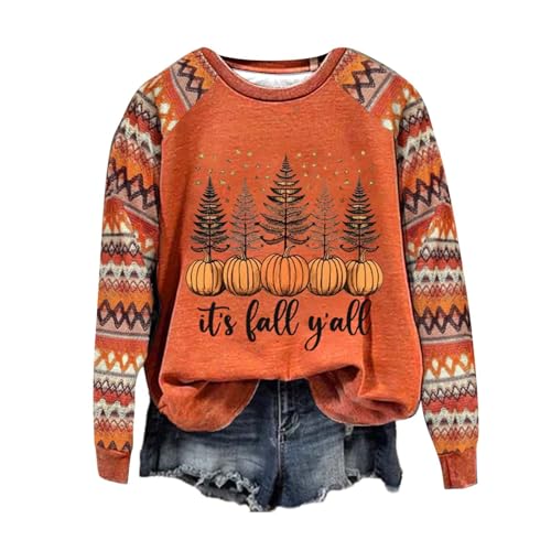 Generisch Sweatshirt Frauen Nette Halloween Hexe Shirt Herbst Rundhalsausschnitt Pullover Pullover Halloween KostüM Frauen Fleece Pullover FüR Damen von Generisch