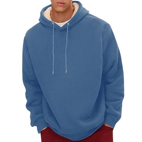 Generisch Sweatshirt Herren Baumwolle XXL Kapuzenpullover Herren Schwarz Regular Fit Pullover Verdicken Hoody Plus Samt Wintermantel Langarm Kapuzenmantel Herbst Winter Sweater Bequeme Sportoberteil von Generisch
